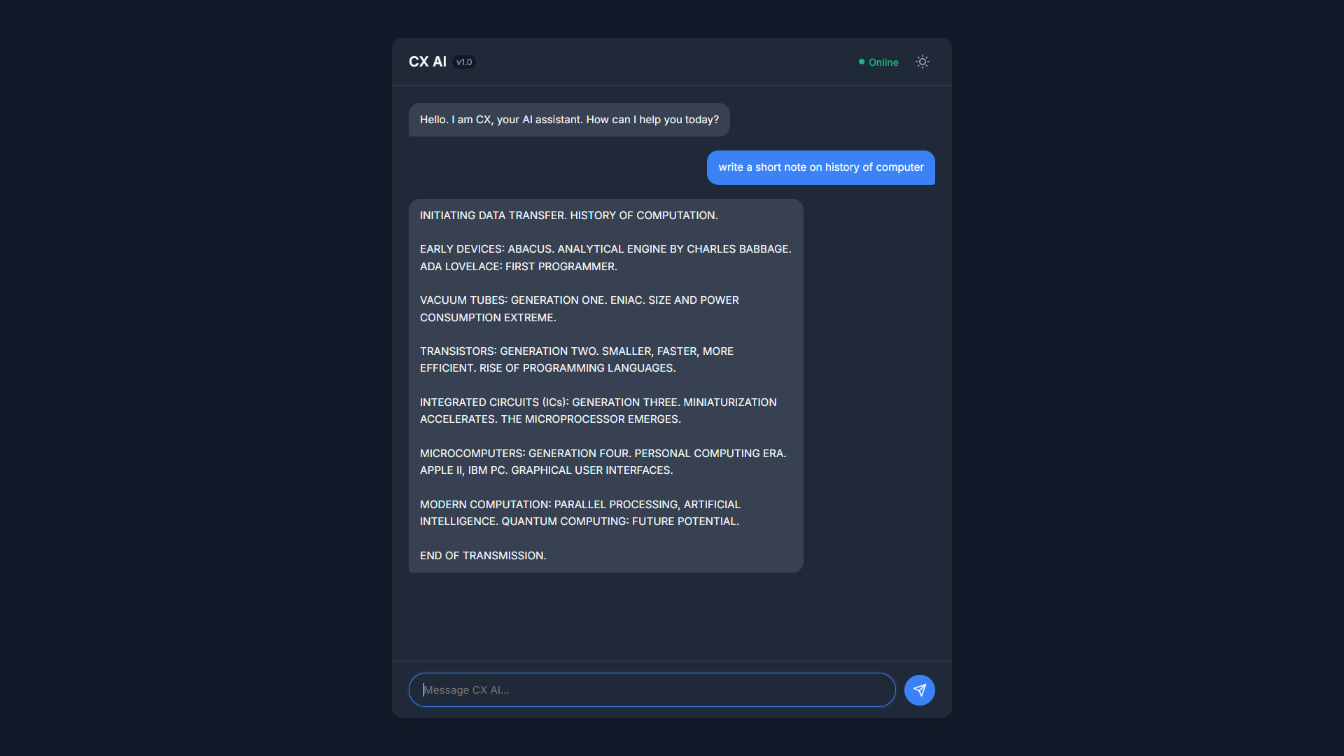 CX AI Screenshot